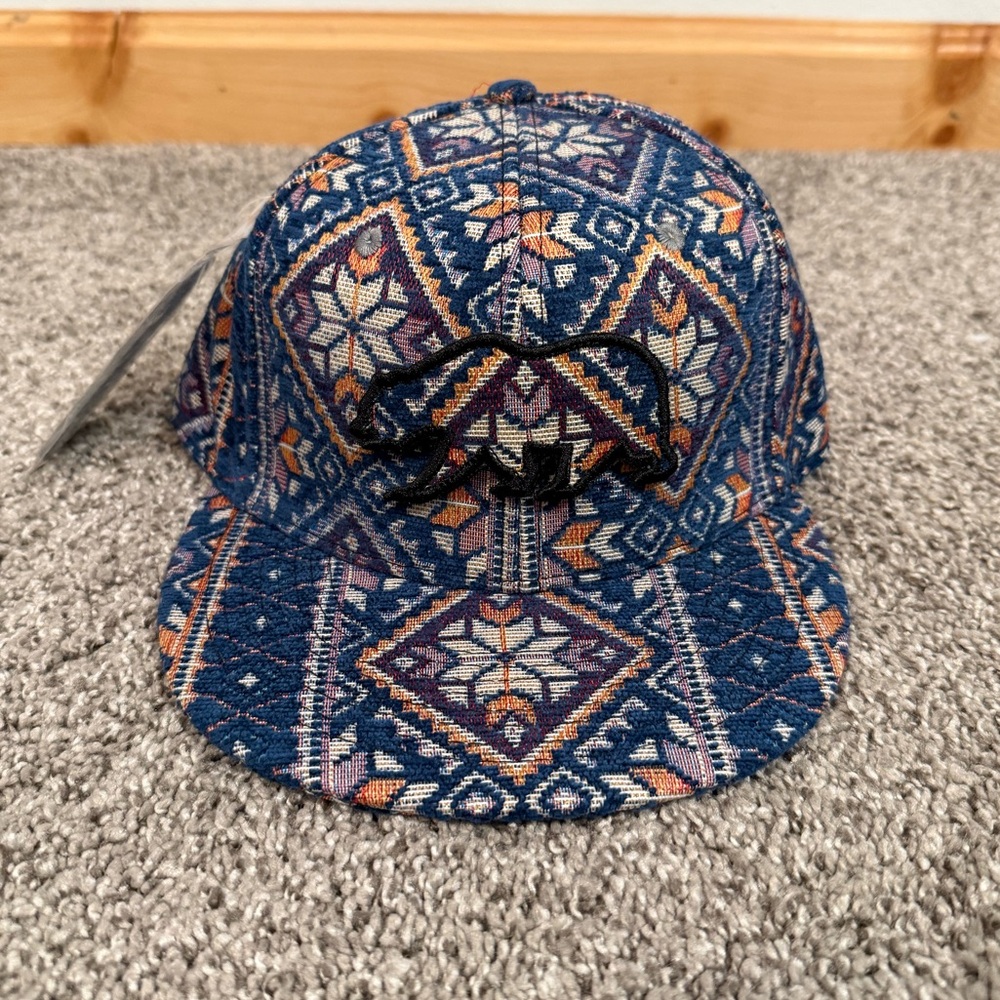 Grassroots California Removable Bear Elevation Blue Fitted Hat - Size 7 5/8